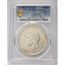 AUSTRALIA 1938 . CROWN. PCGS GENUINE